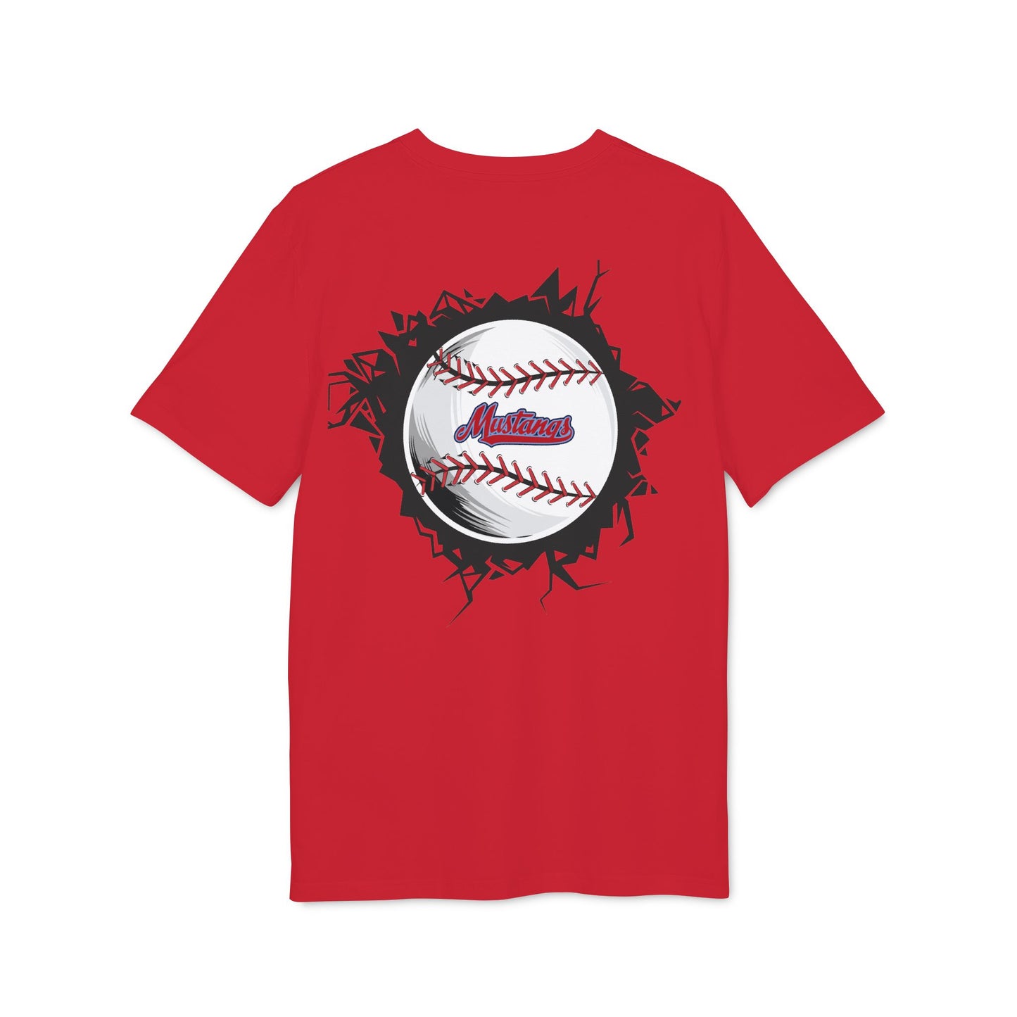Mustangs Breaking Ball Unisex Baseball Team T-Shirt ~ Cotton