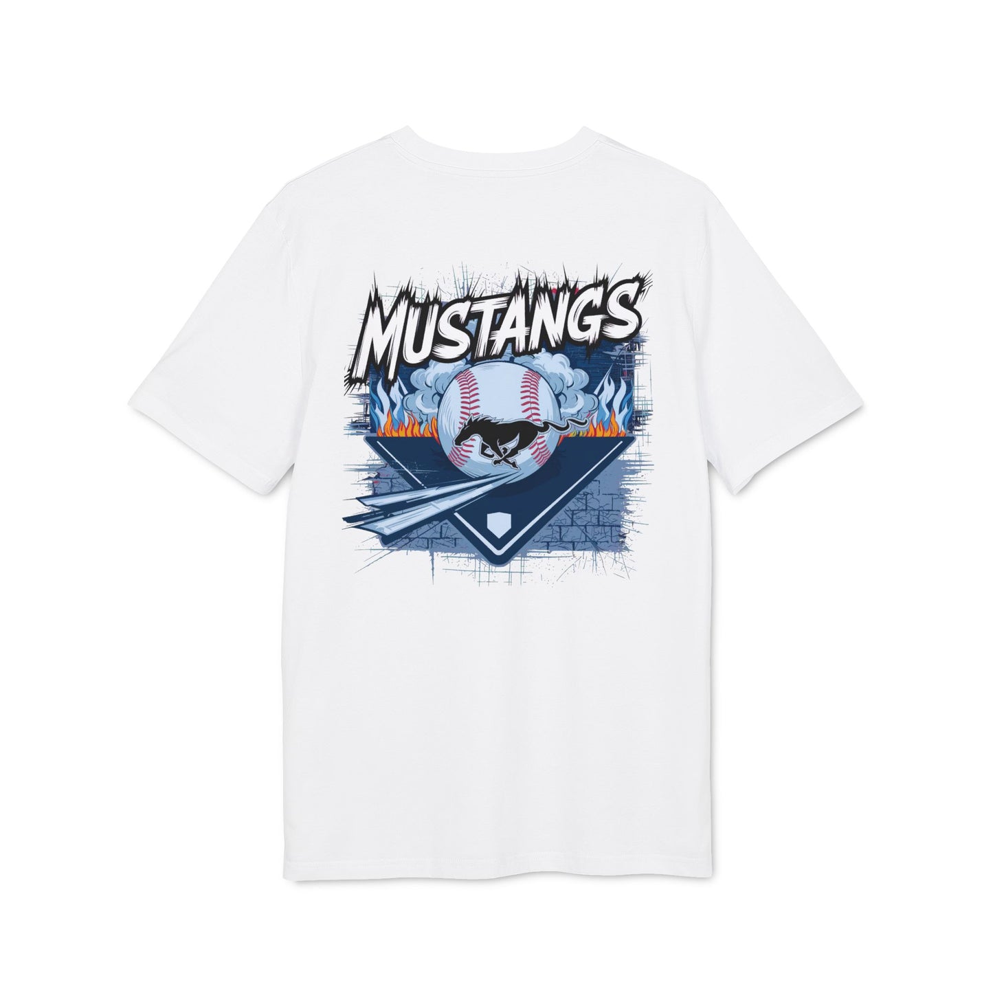 Mustangs Graffiti Unisex Baseball Team T-Shirt ~ Cotton