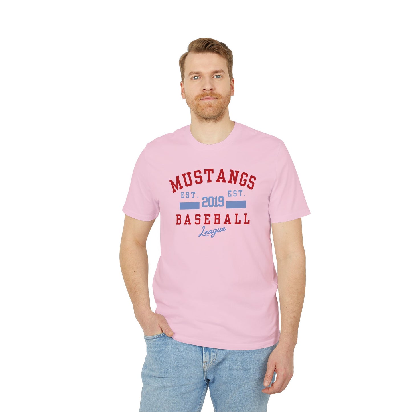 Mustangs EST Unisex Baseball Team T-Shirt ~ Cotton