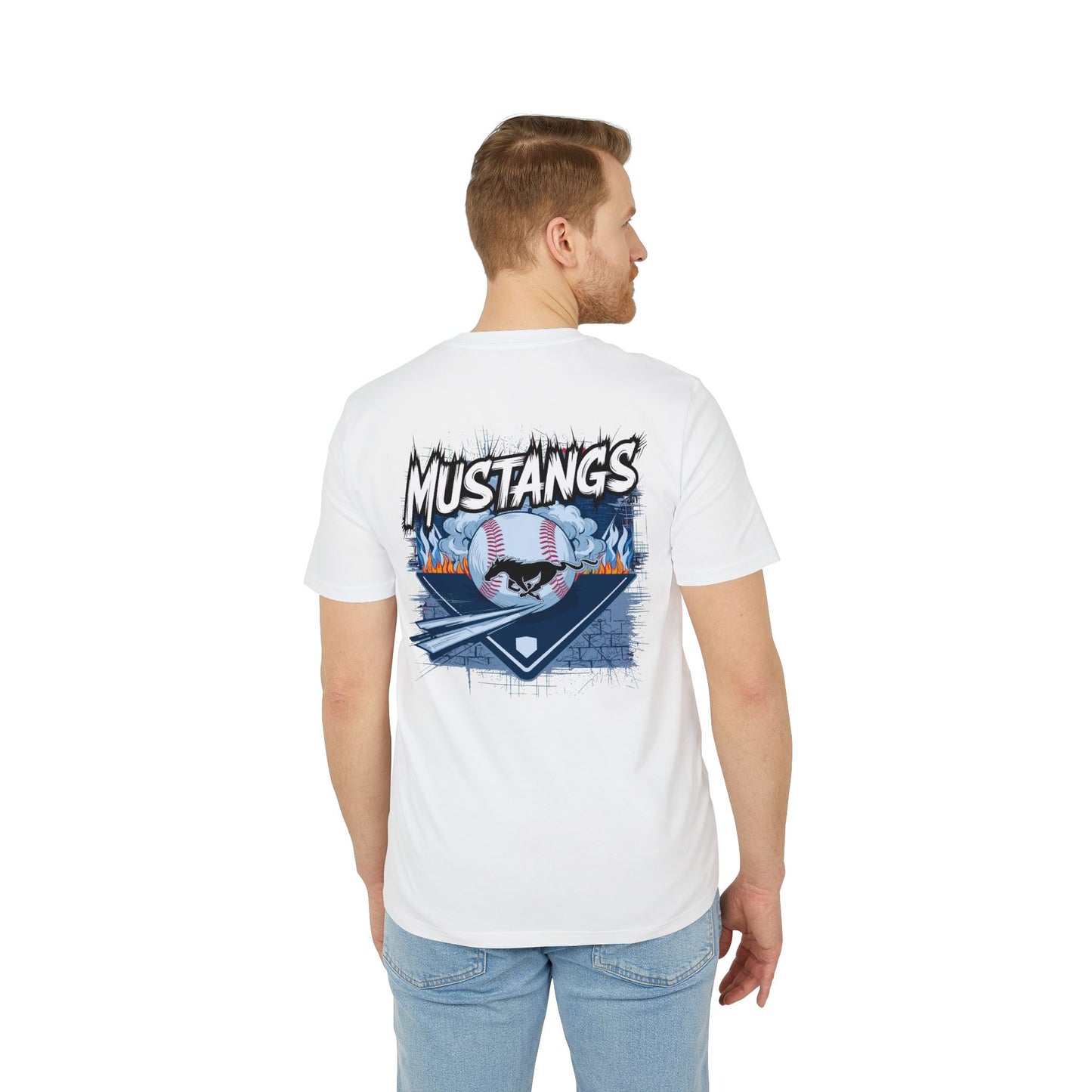 Mustangs Graffiti Unisex Baseball Team T-Shirt ~ Cotton