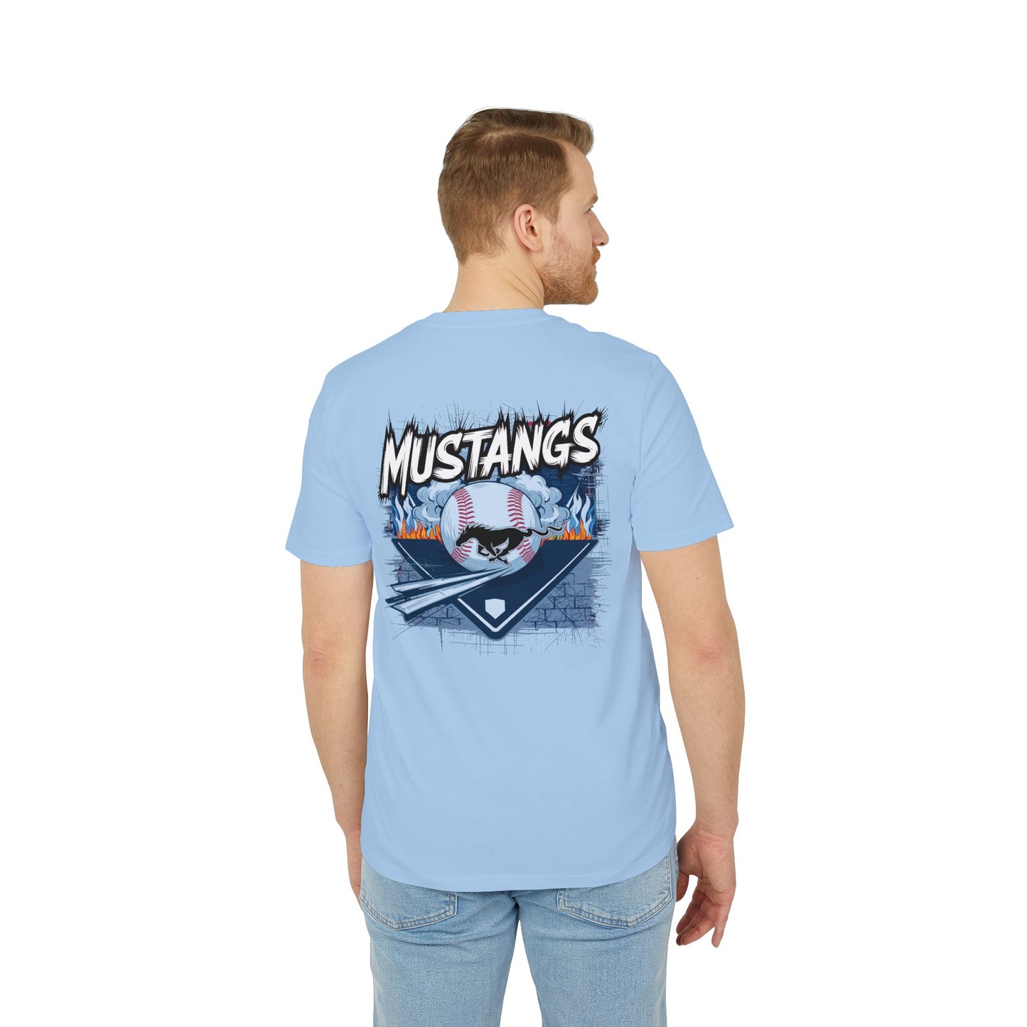 Mustangs Graffiti Unisex Baseball Team T-Shirt ~ Cotton
