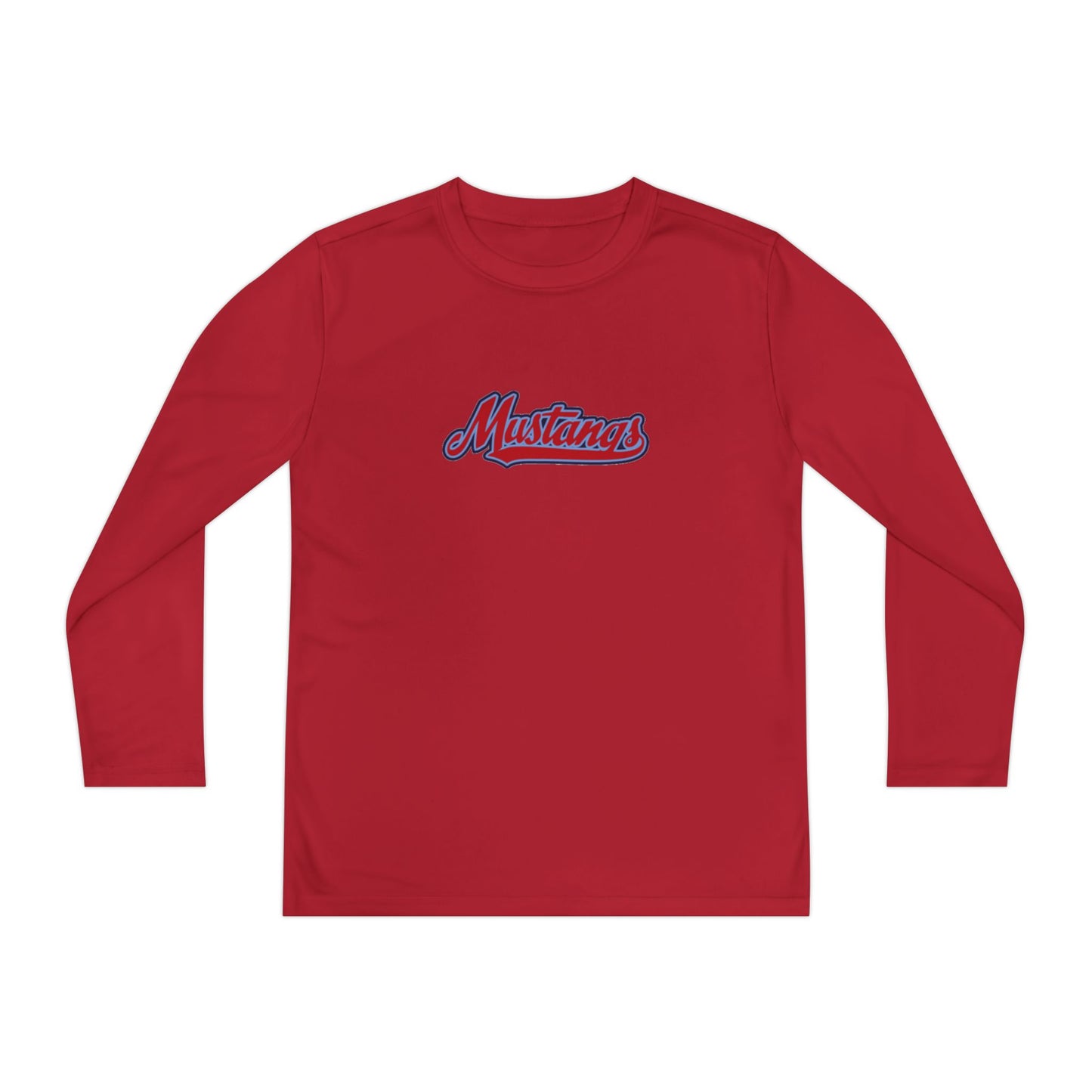 Mustangs Wall Break Youth Long Sleeve Baseball Tee