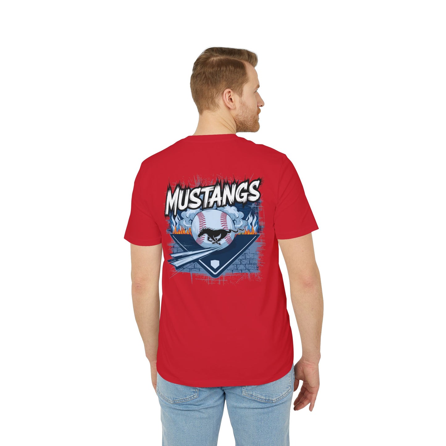 Mustangs Graffiti Unisex Baseball Team T-Shirt ~ Cotton