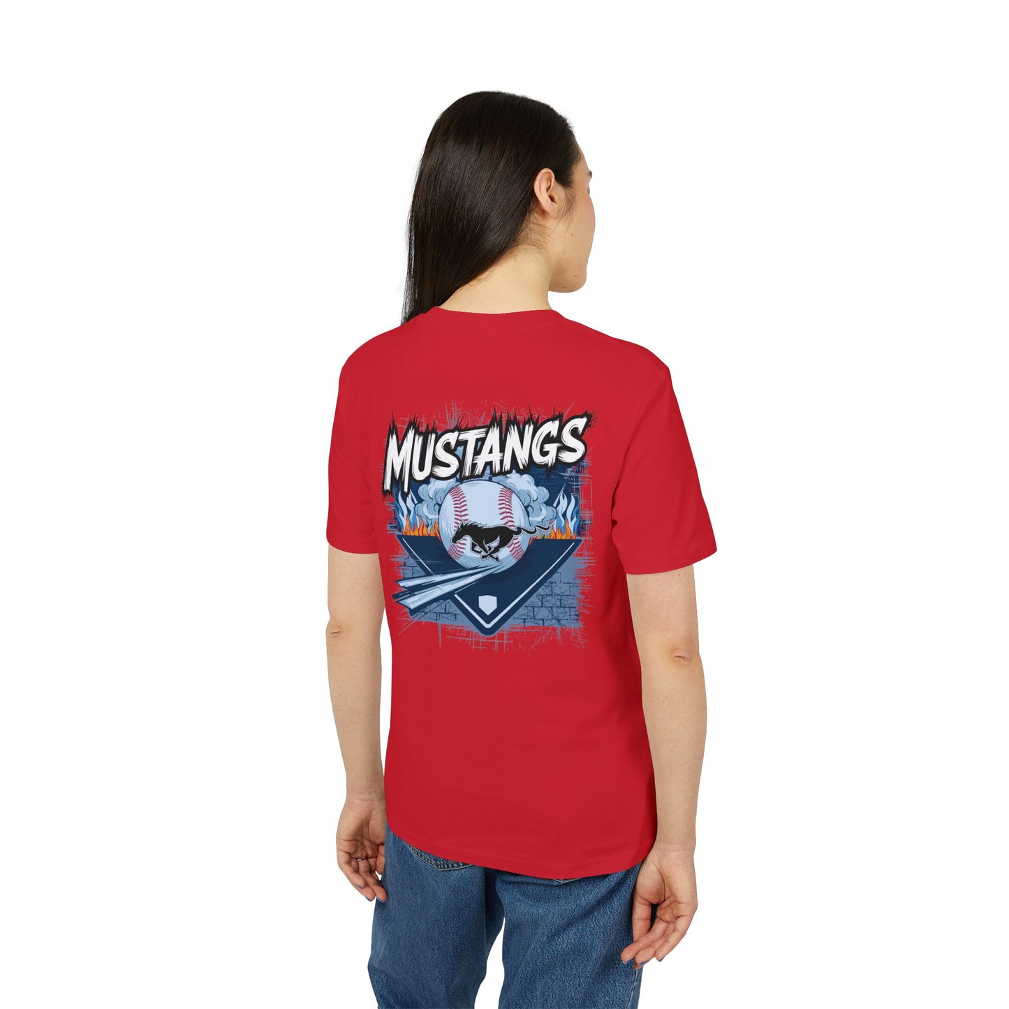 Mustangs Graffiti Unisex Baseball Team T-Shirt ~ Cotton