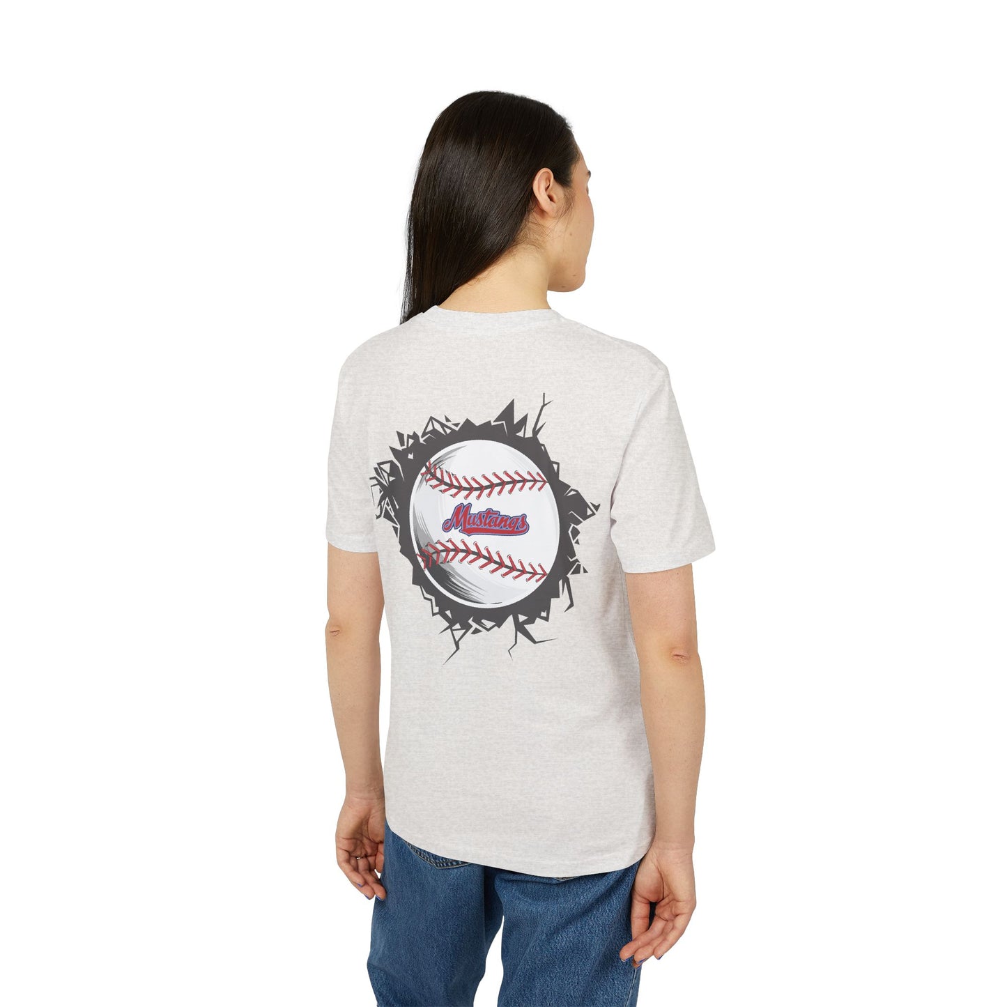 Mustangs Breaking Ball Unisex Baseball Team T-Shirt ~ Cotton