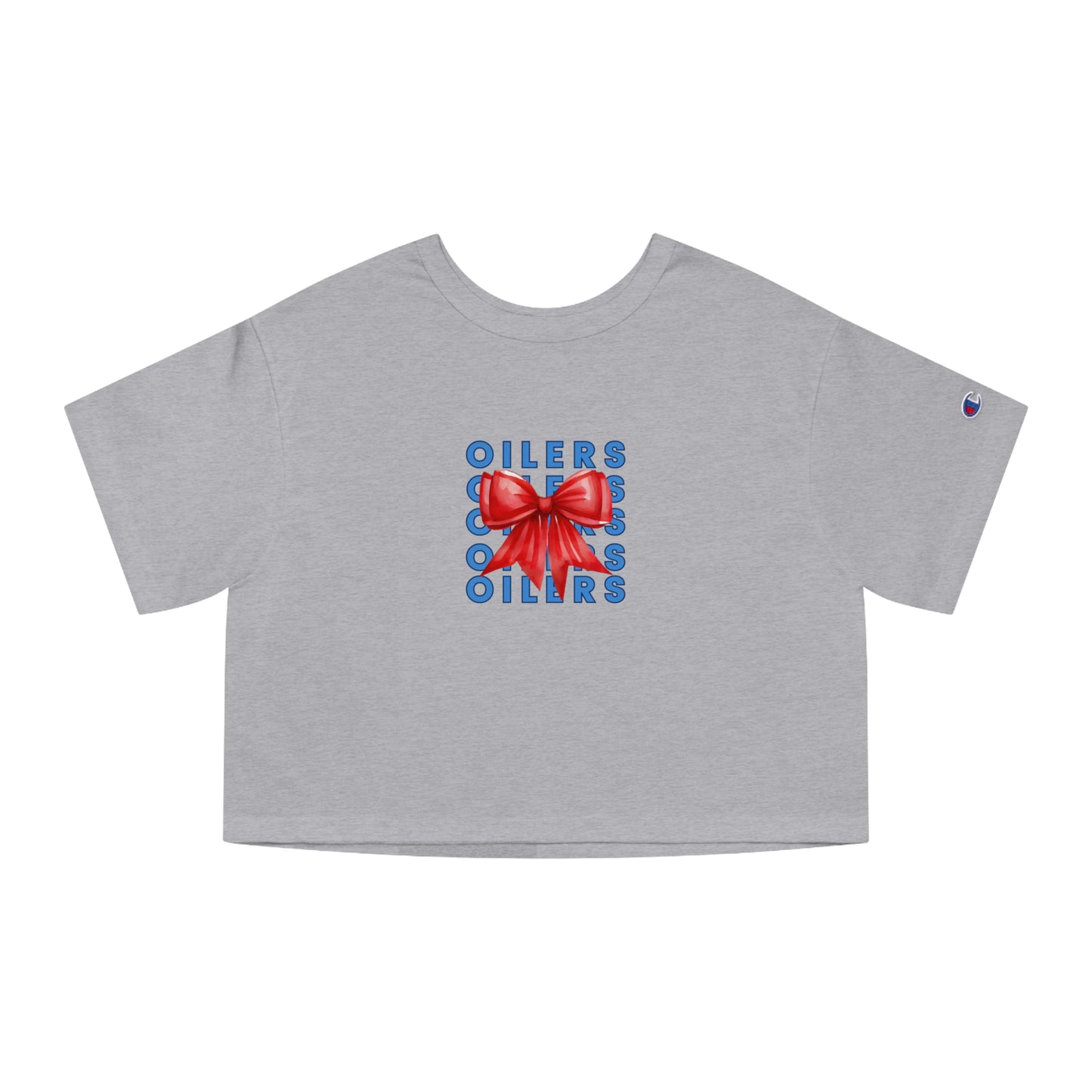 Klein Oilers Cropped Adult T-Shirt with Bow Design