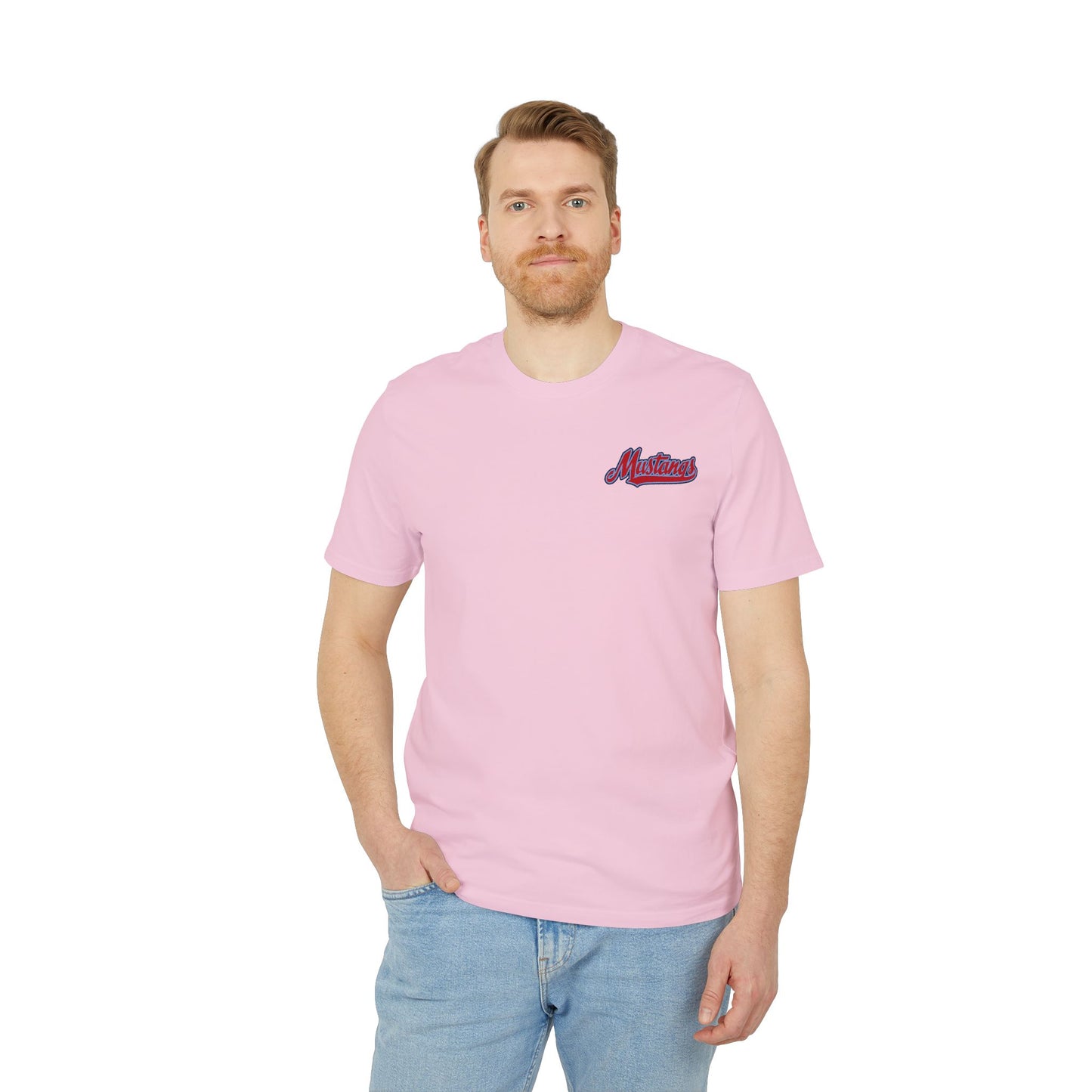 Mustangs Breaking Ball Unisex Baseball Team T-Shirt ~ Cotton