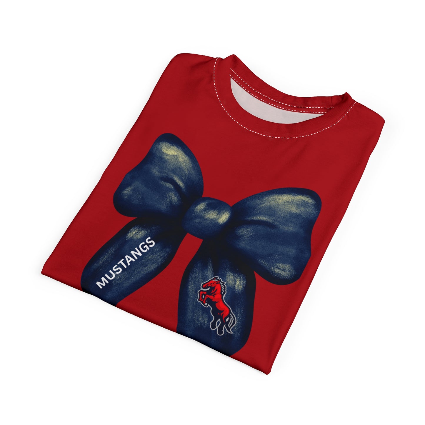 Mustangs Large Bow Unisex Adult Tee