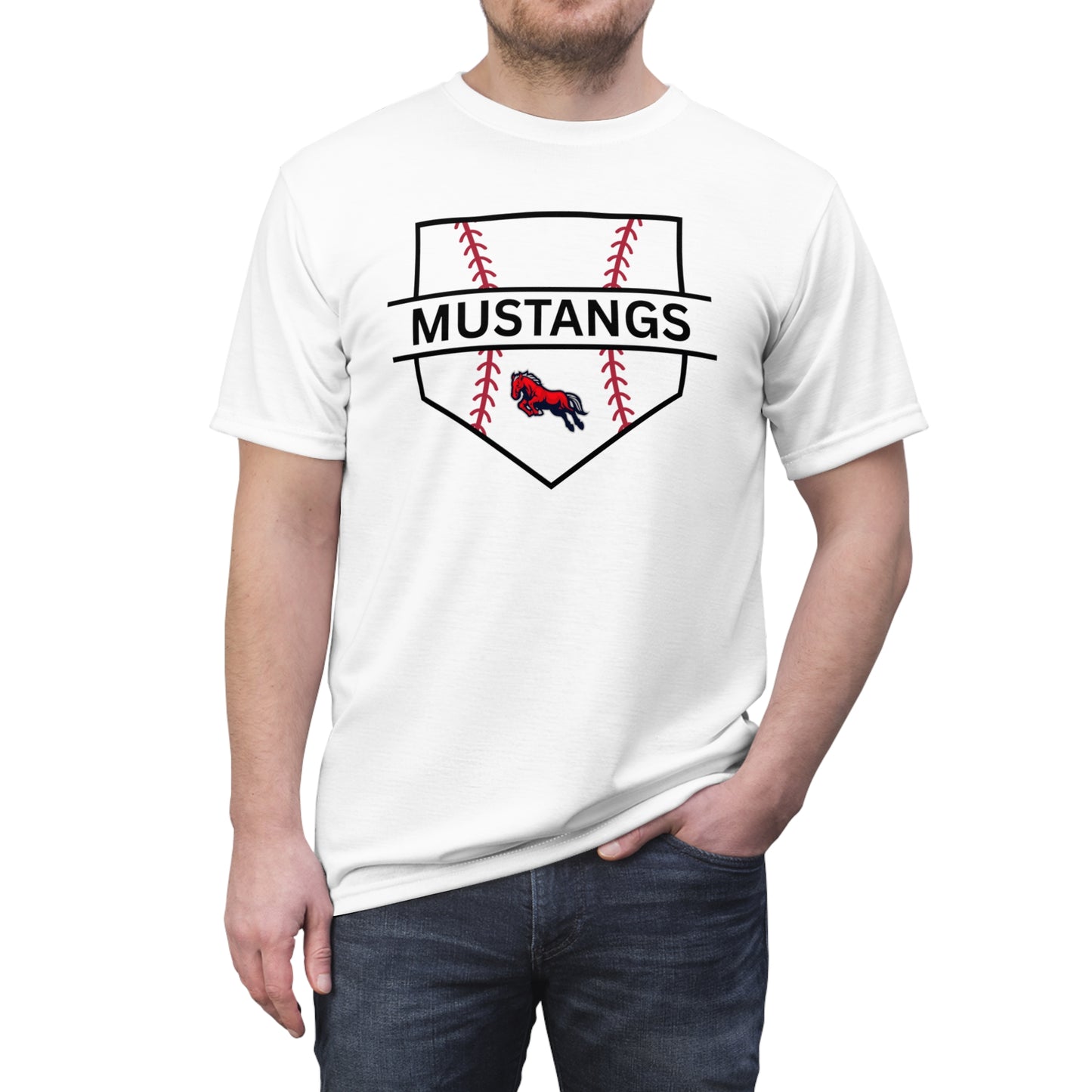 Mustangs Home Plate Unisex Adult Tee