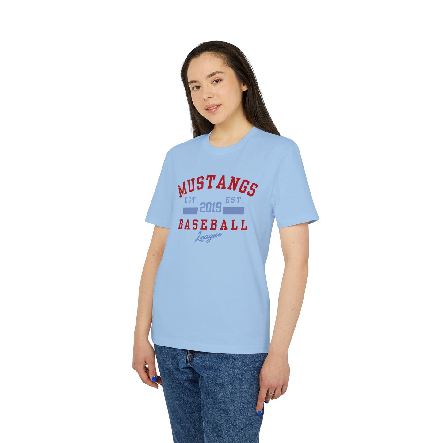 Mustangs EST Unisex Baseball Team T-Shirt ~ Cotton