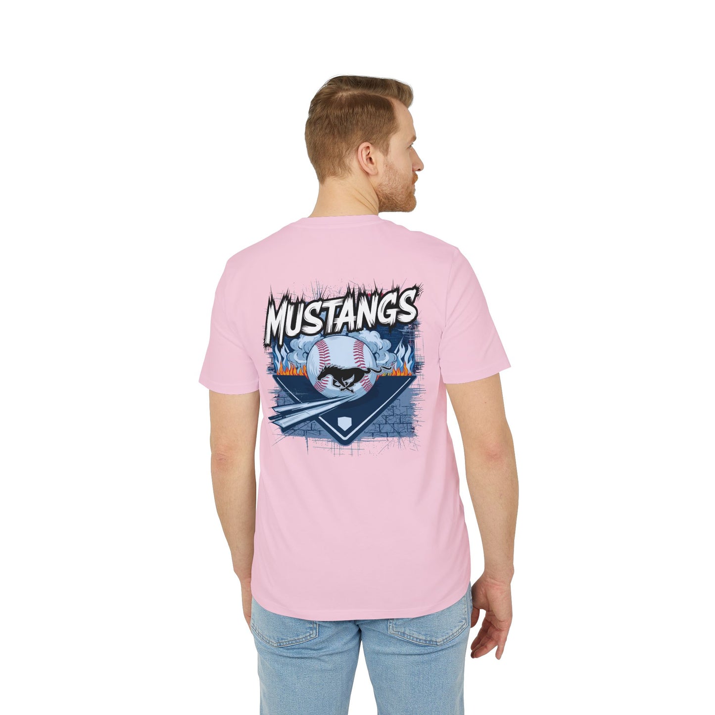 Mustangs Graffiti Unisex Baseball Team T-Shirt ~ Cotton
