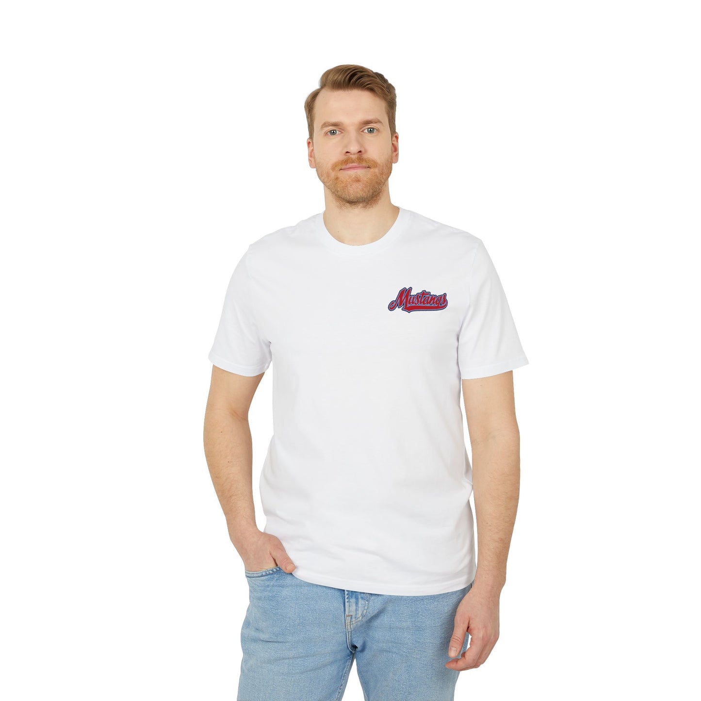 Mustangs Breaking Ball Unisex Baseball Team T-Shirt ~ Cotton