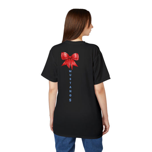 Mustangs Vertical Bow Unisex Adult Tee ~ Black