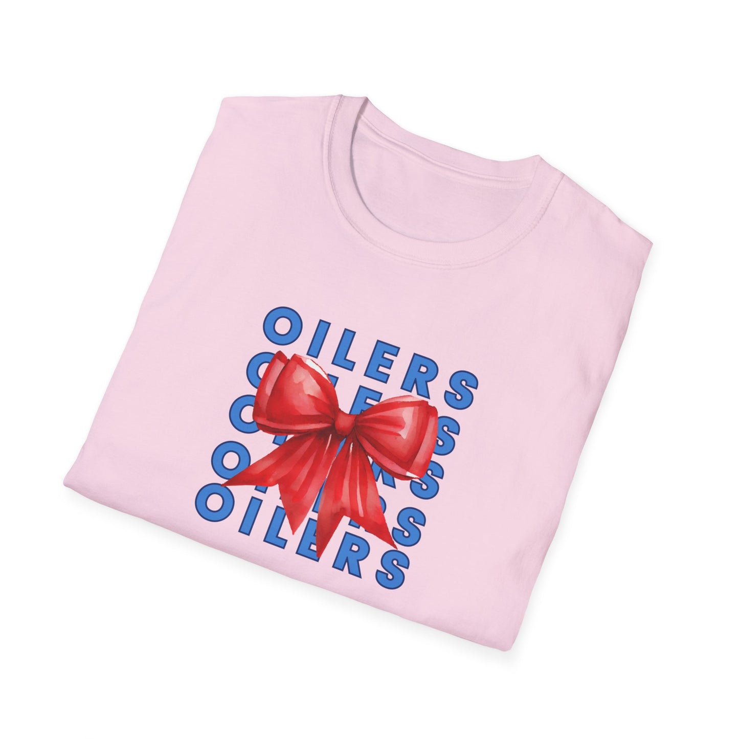 Oilers Bow Graphic T-Shirt - Adult Unisex Softstyle-Cotton