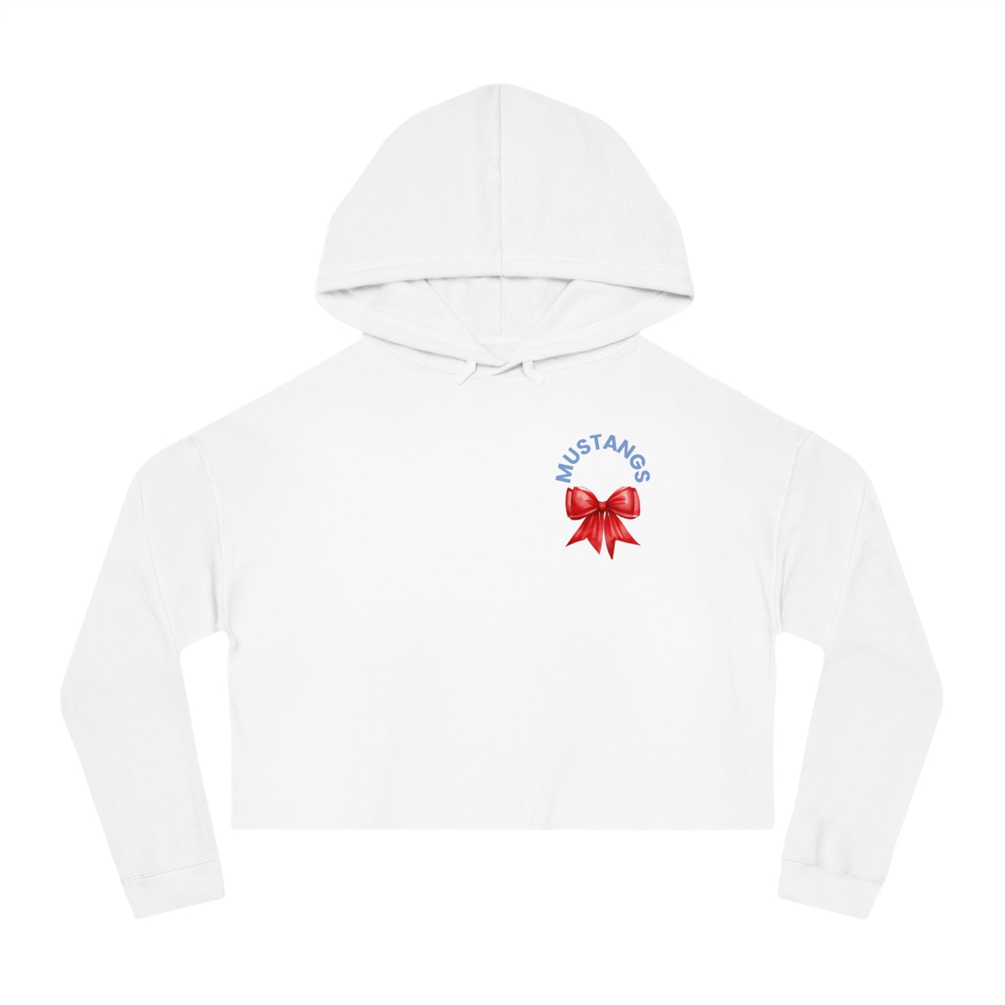 Stangs Bows~Women's Cropped Hooded Sweatshirt