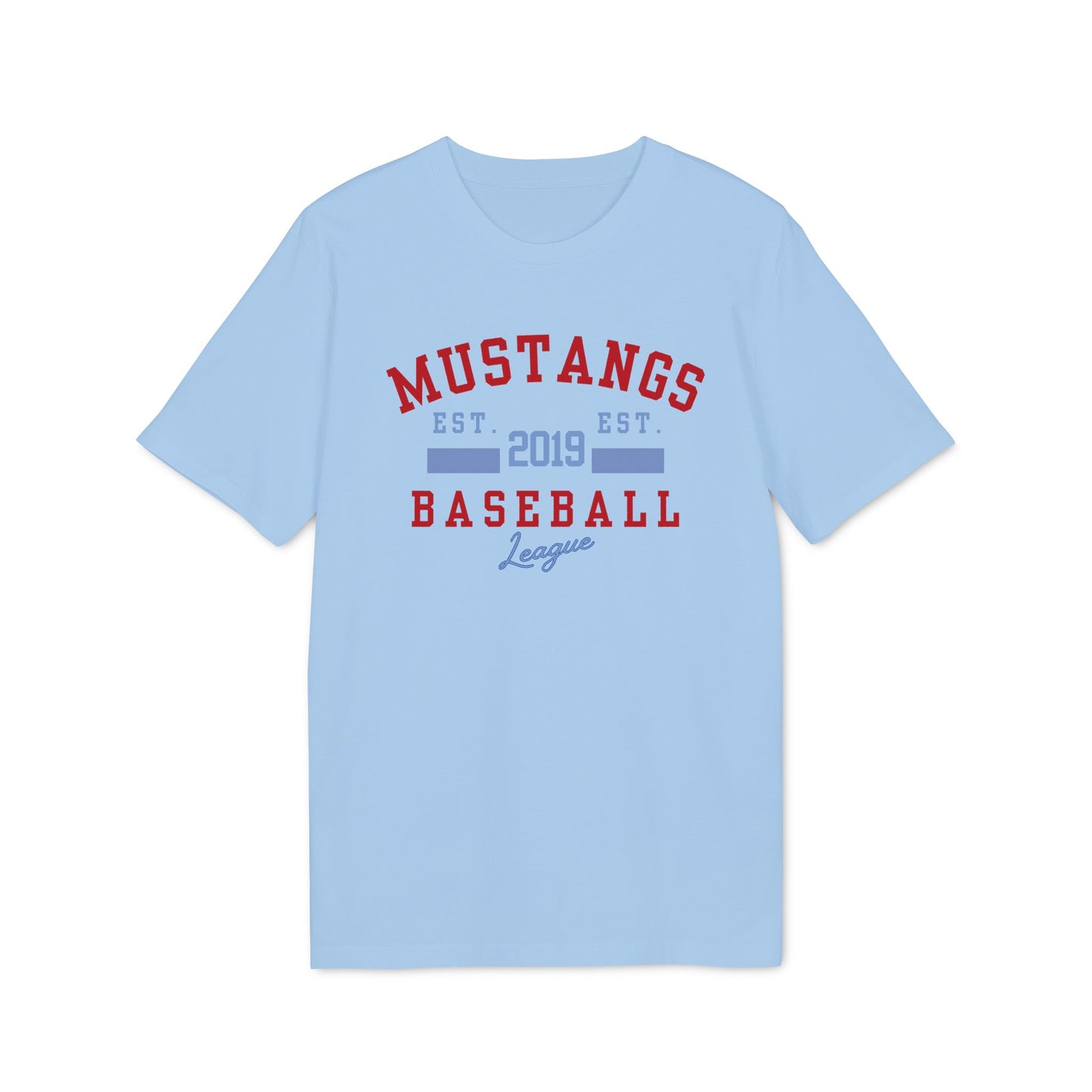 Mustangs EST Unisex Baseball Team T-Shirt ~ Cotton