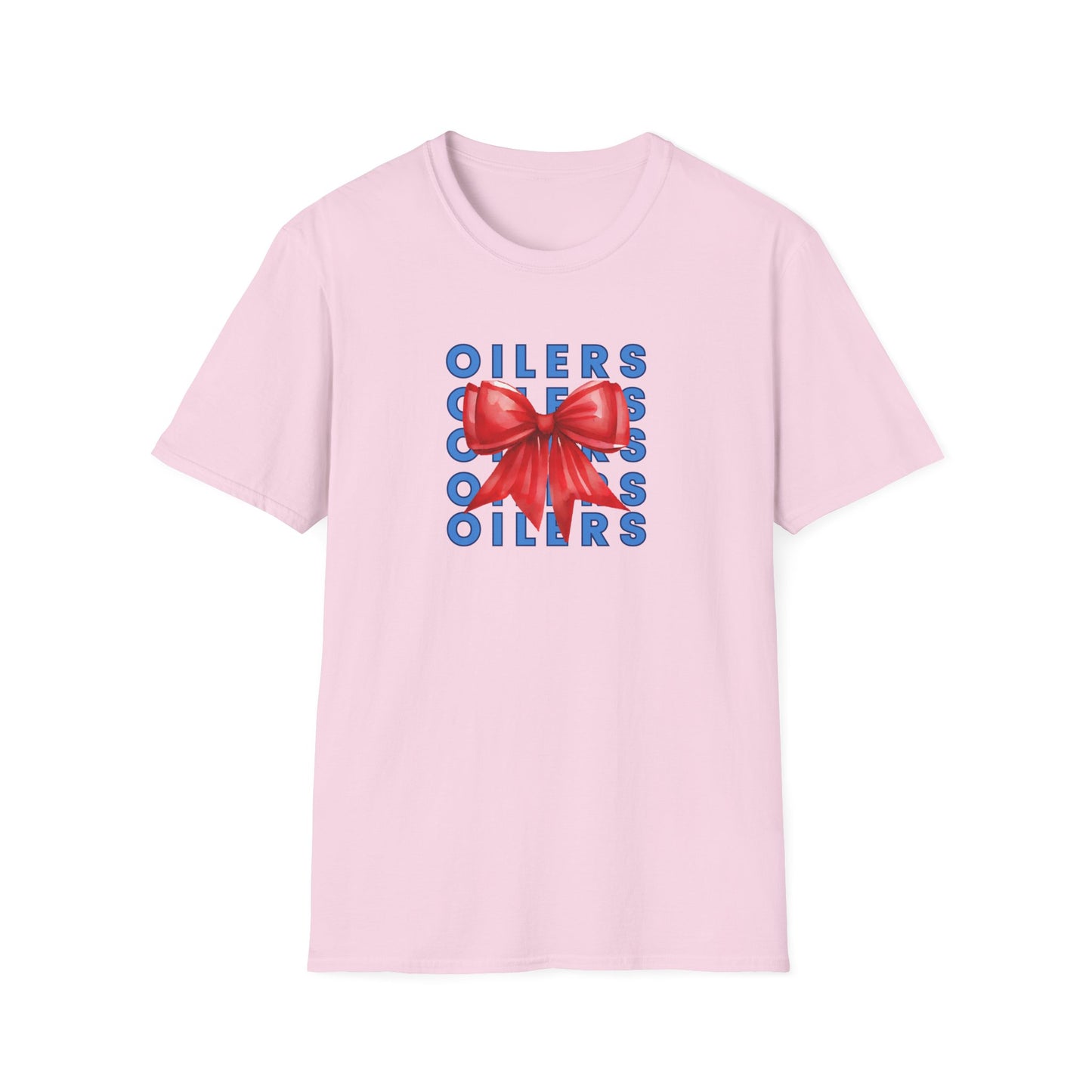 Oilers Bow Graphic T-Shirt - Adult Unisex Softstyle-Cotton