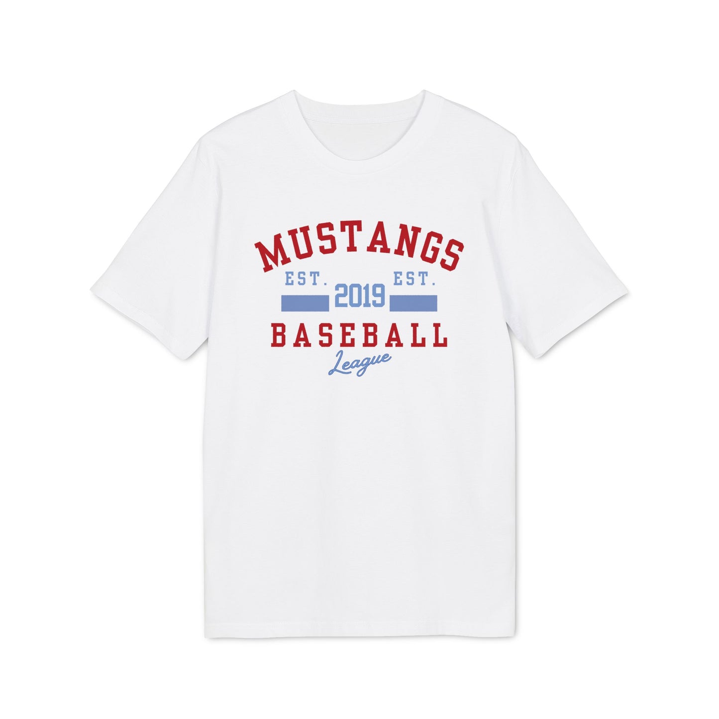 Mustangs EST Unisex Baseball Team T-Shirt ~ Cotton