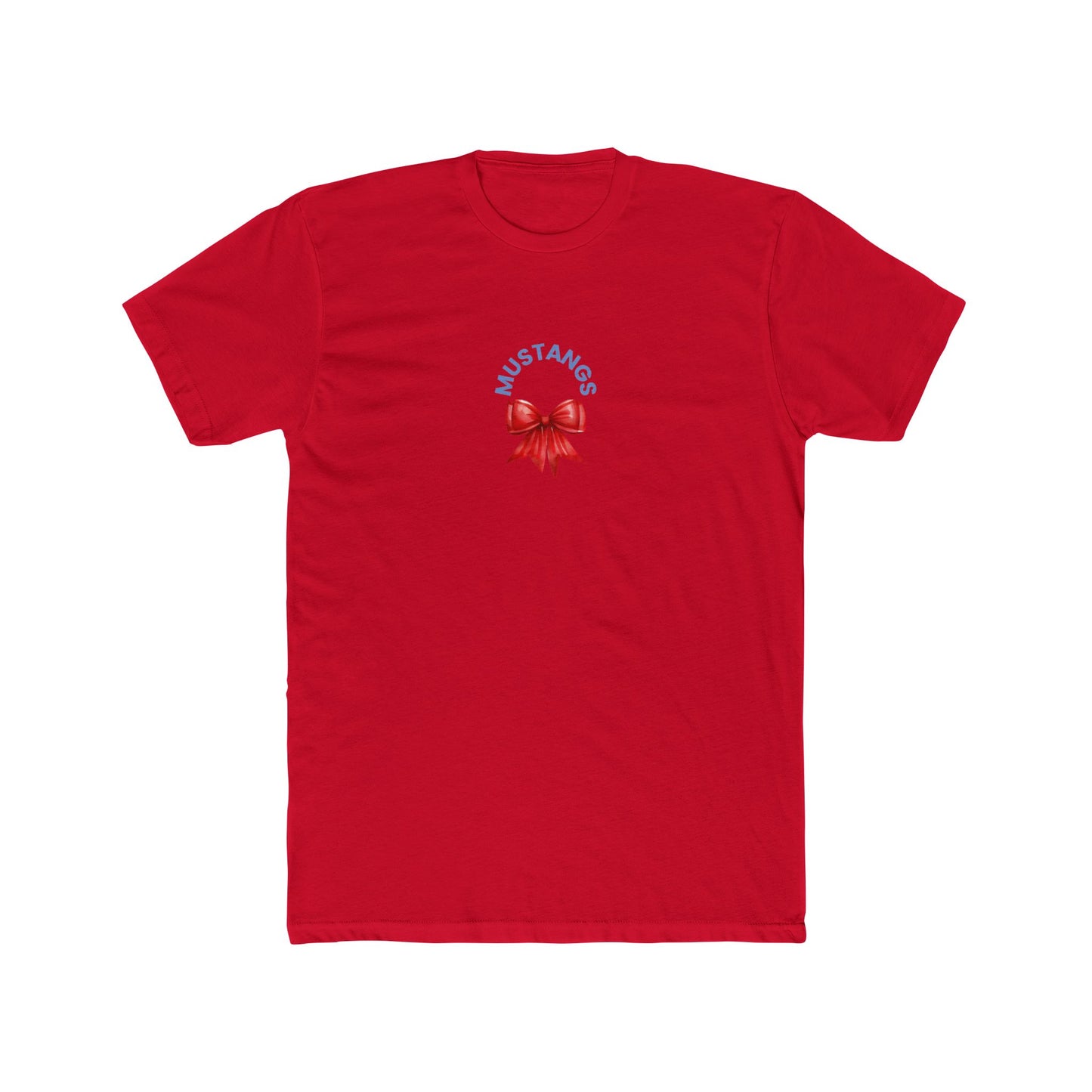 Mustangs Red Bow Unisex Cotton Crew Tee - Adults