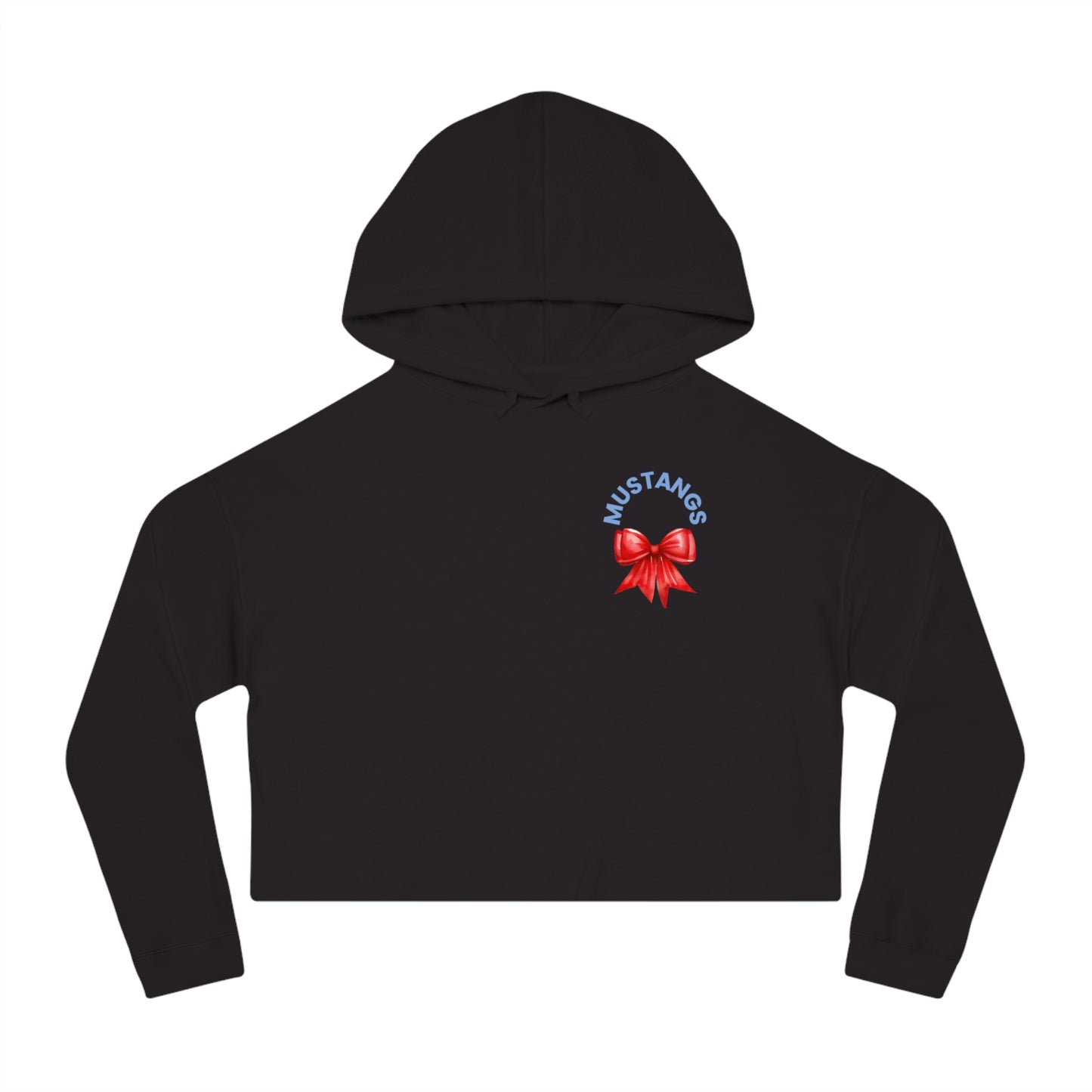 Stangs Bows~Women's Cropped Hooded Sweatshirt