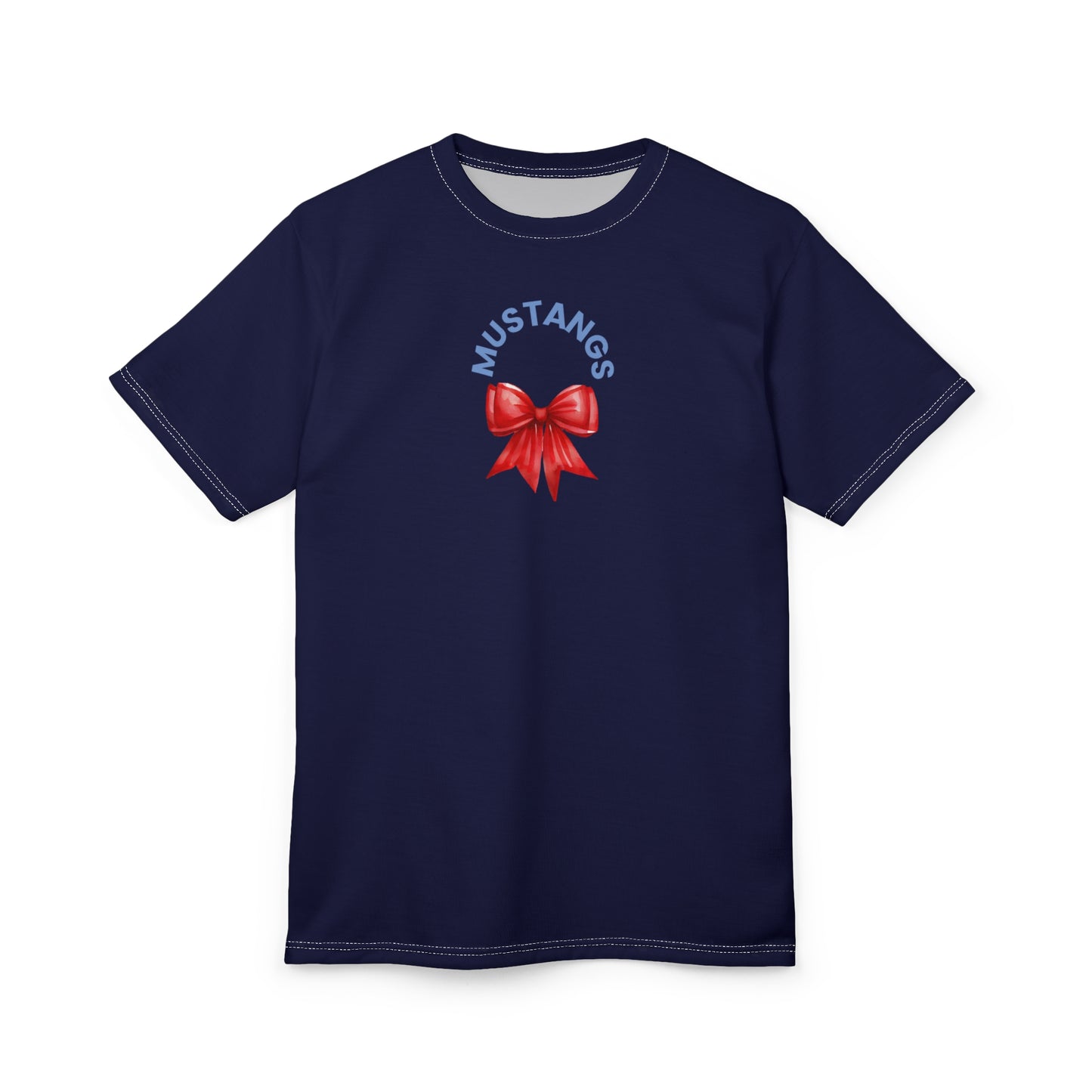 Mustangs Bow Unisex Adult Tee ~ Navy