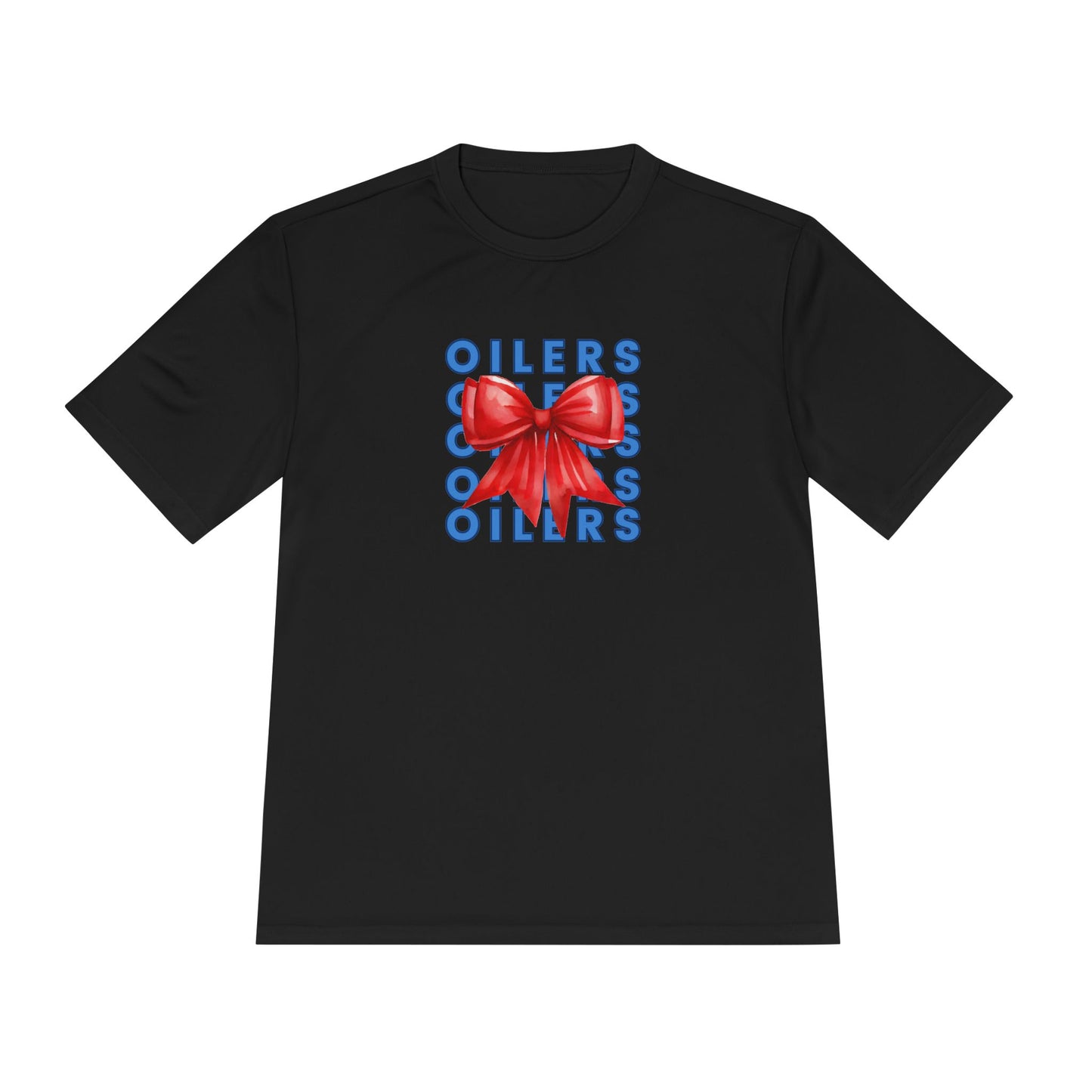 Oilers Bow- Unisex Moisture Wicking Tee (vinyl print)