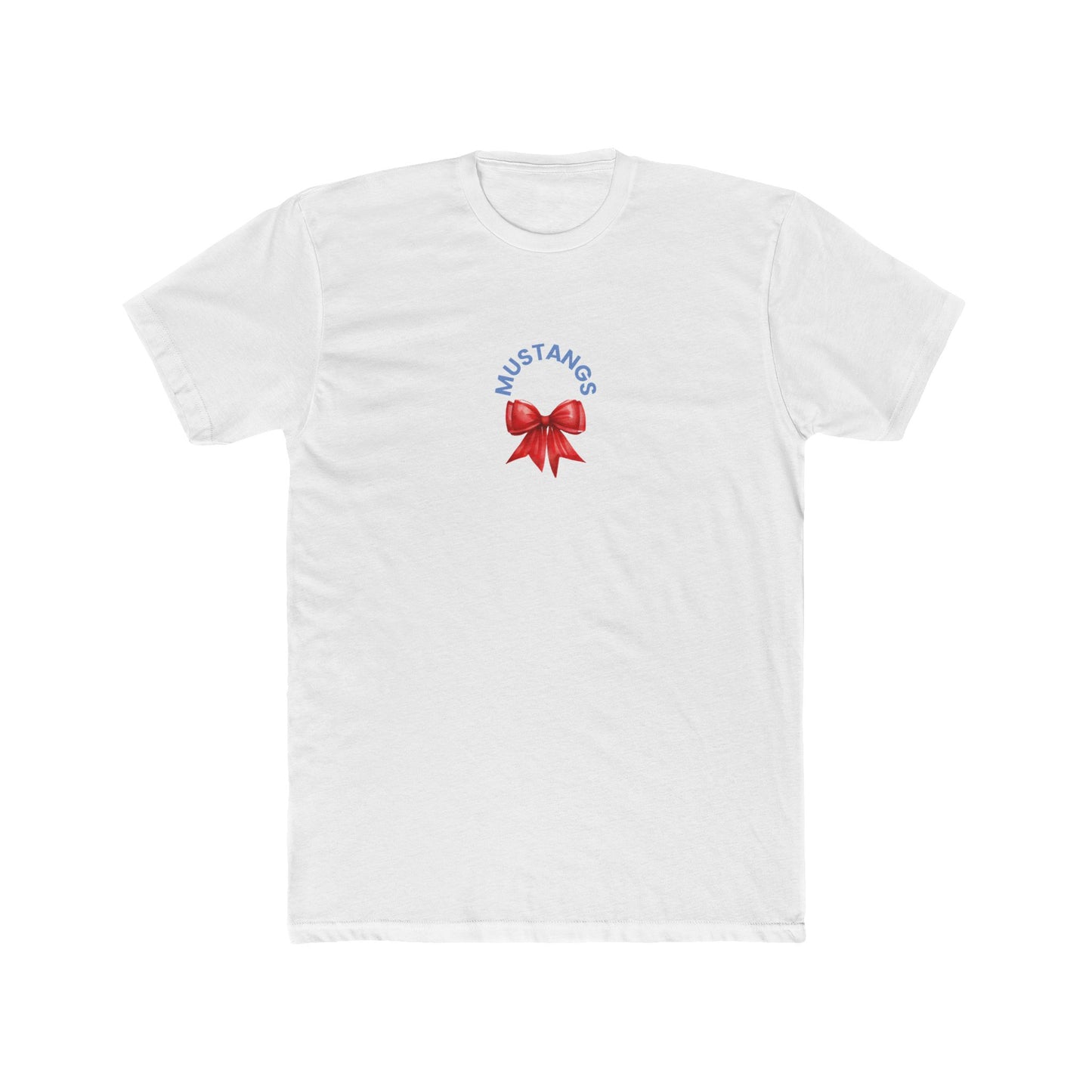 Mustangs Red Bow Unisex Cotton Crew Tee - Adults