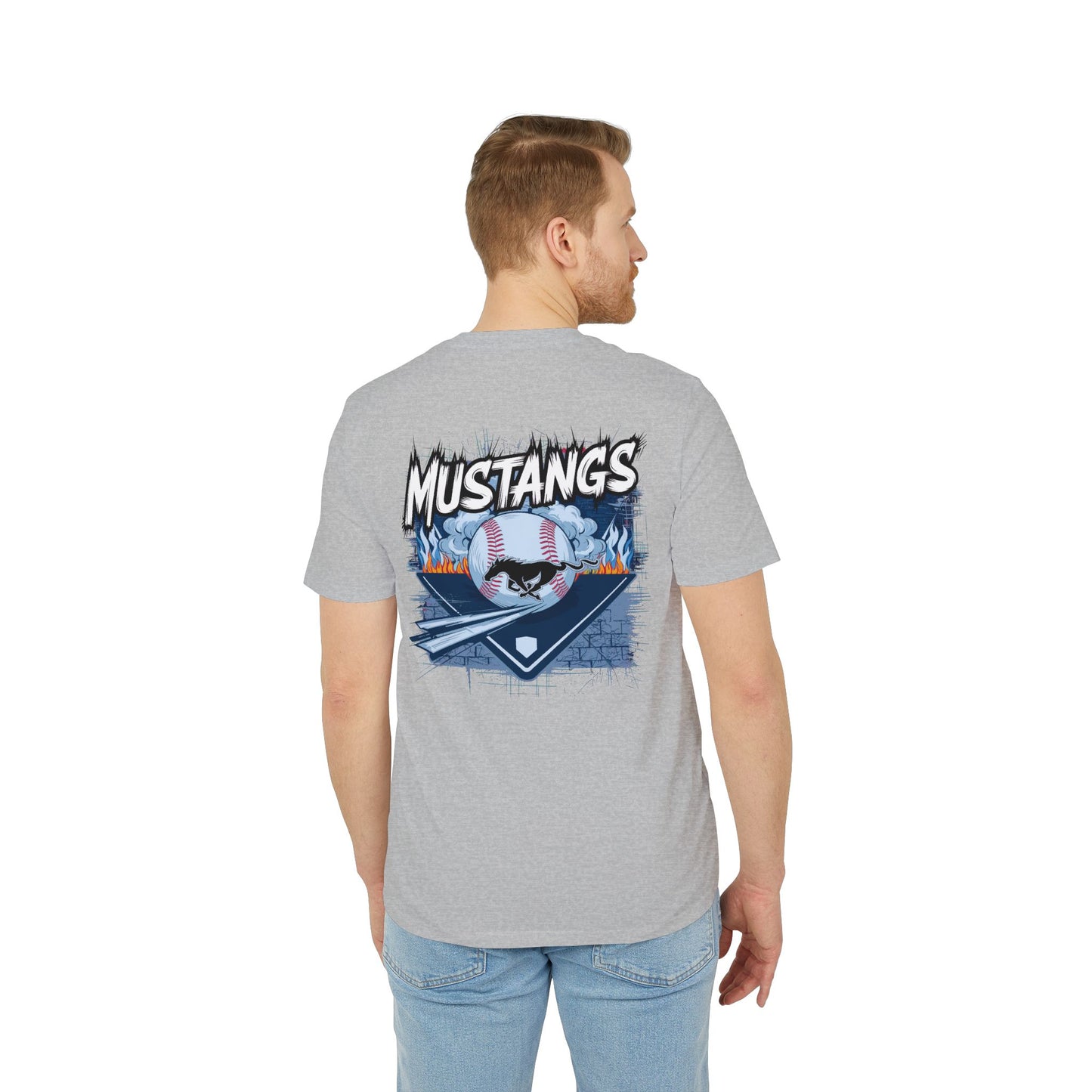Mustangs Graffiti Unisex Baseball Team T-Shirt ~ Cotton