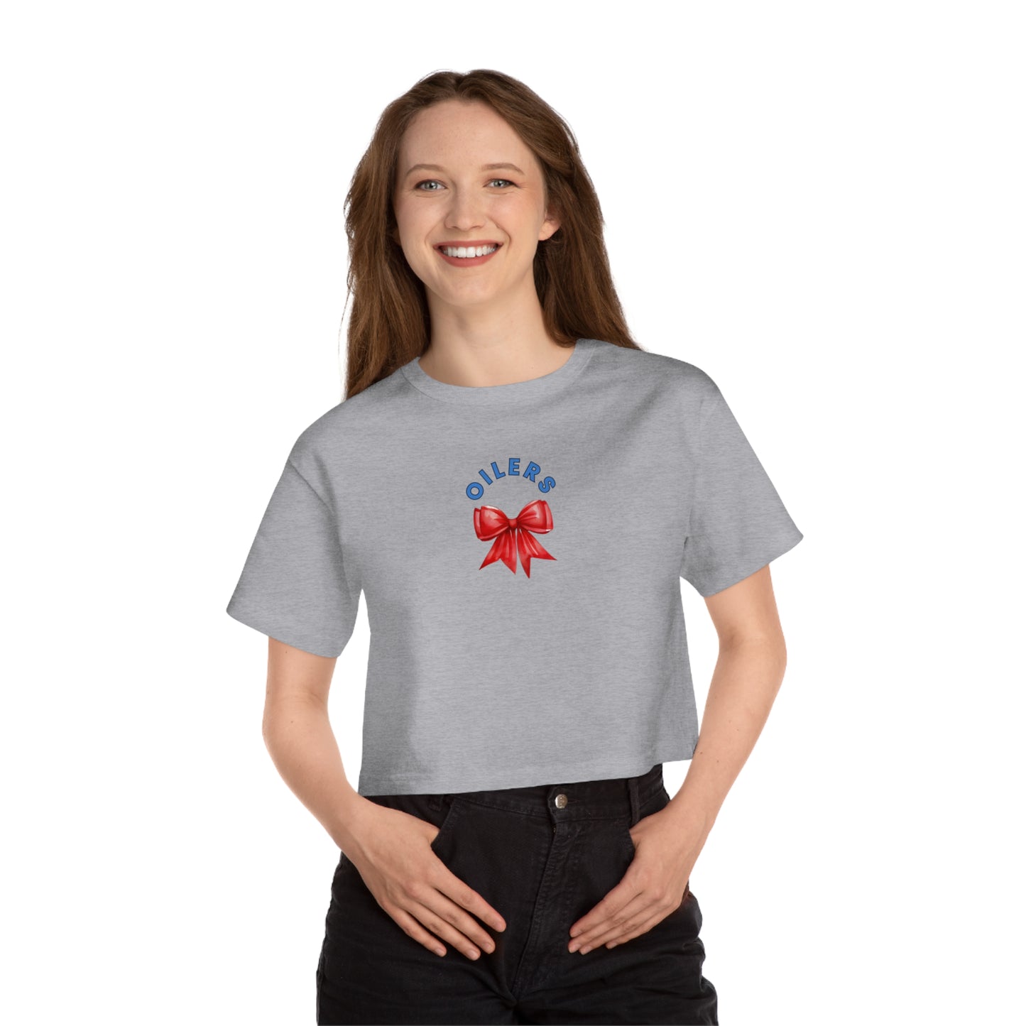 Oilers Bow Cropped T-Shirt