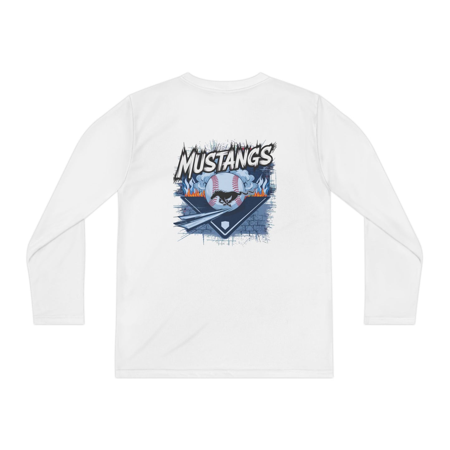 Mustangs Wall Break Youth Long Sleeve Baseball Tee