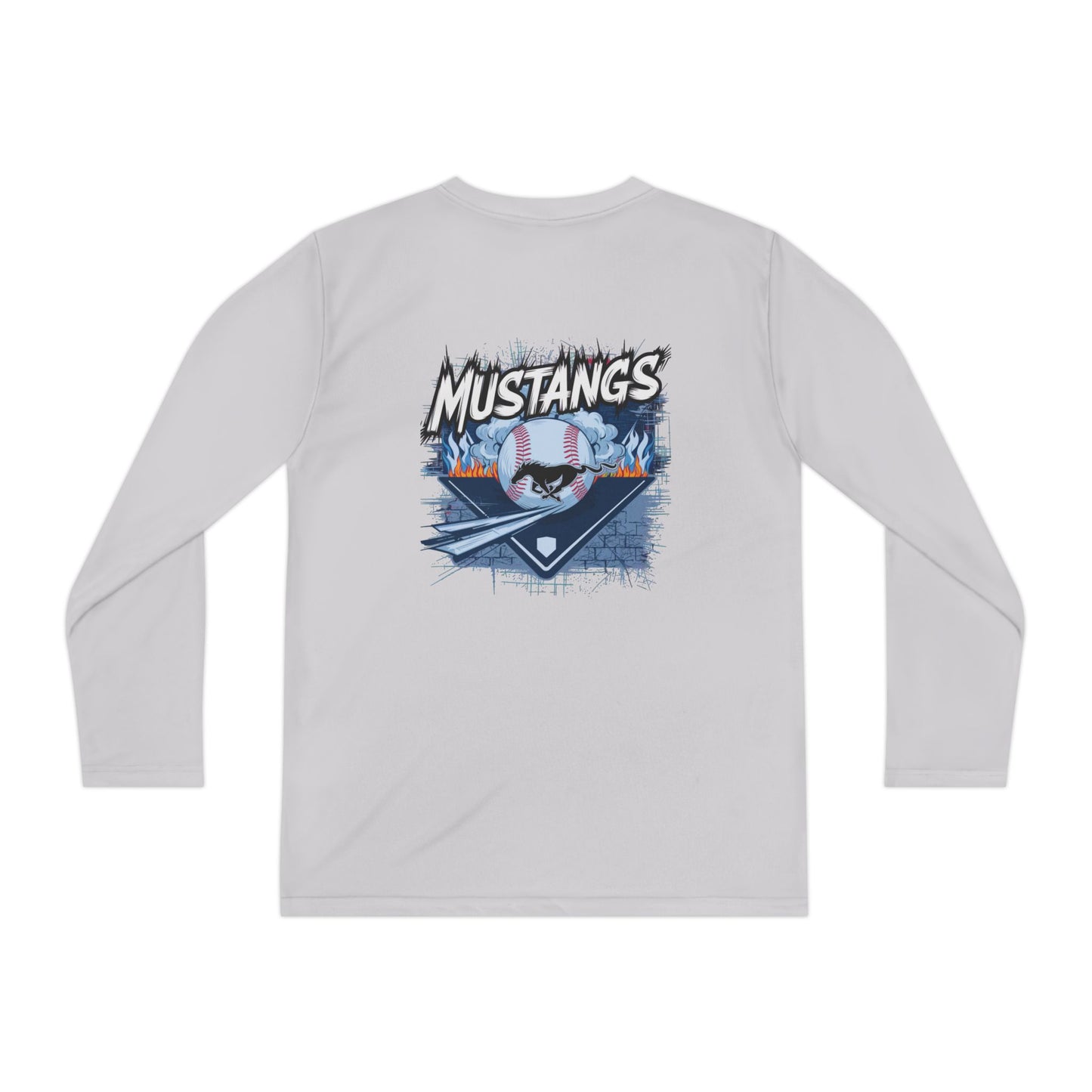 Mustangs Wall Break Youth Long Sleeve Baseball Tee