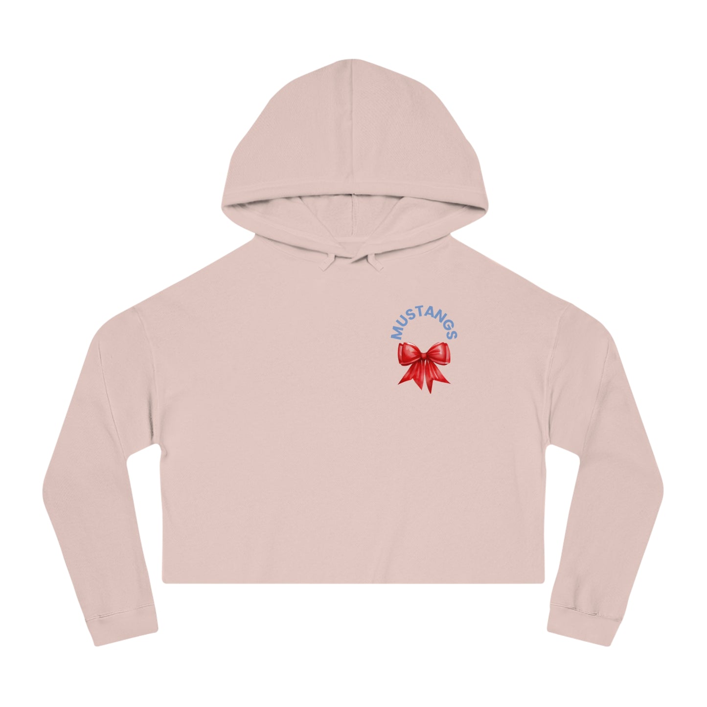 Stangs Bows~Women's Cropped Hooded Sweatshirt