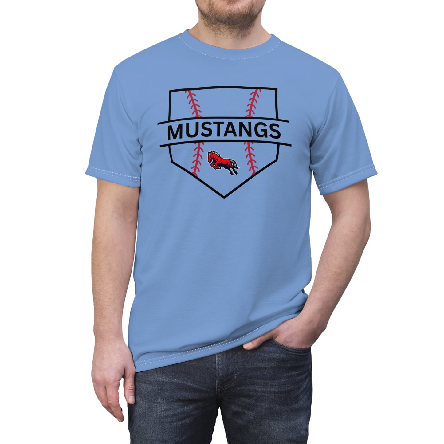 Mustangs Home Plate Unisex Adult Tee