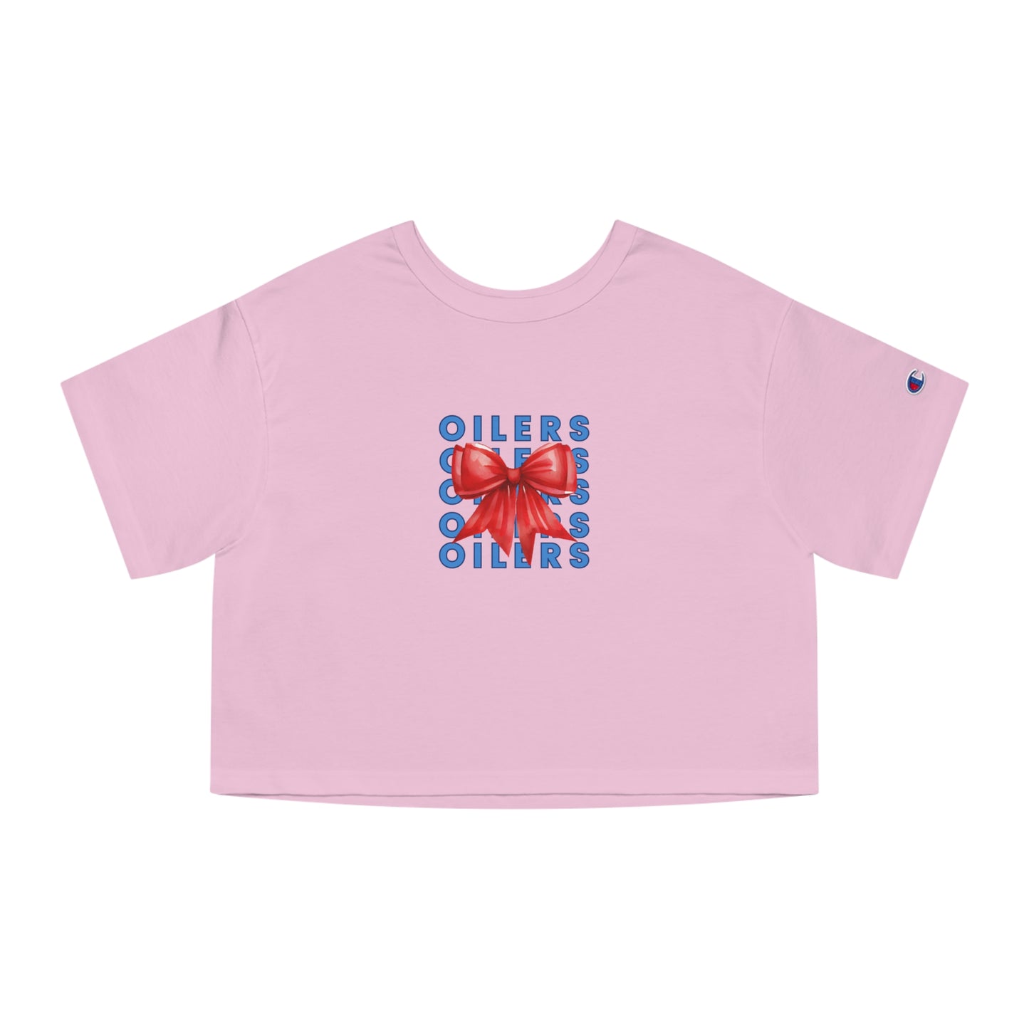 Klein Oilers Cropped Adult T-Shirt with Bow Design