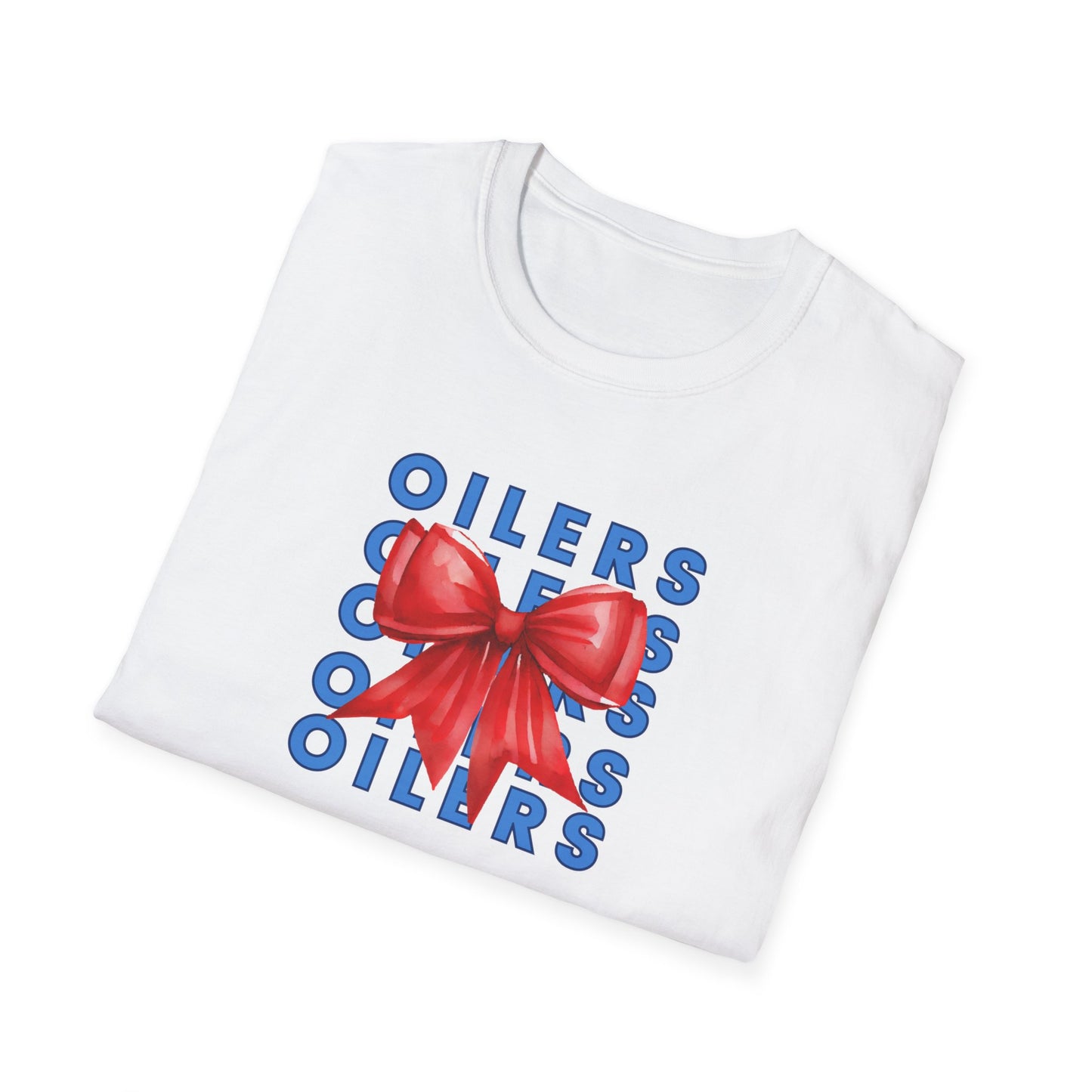 Oilers Bow Graphic T-Shirt - Adult Unisex Softstyle-Cotton