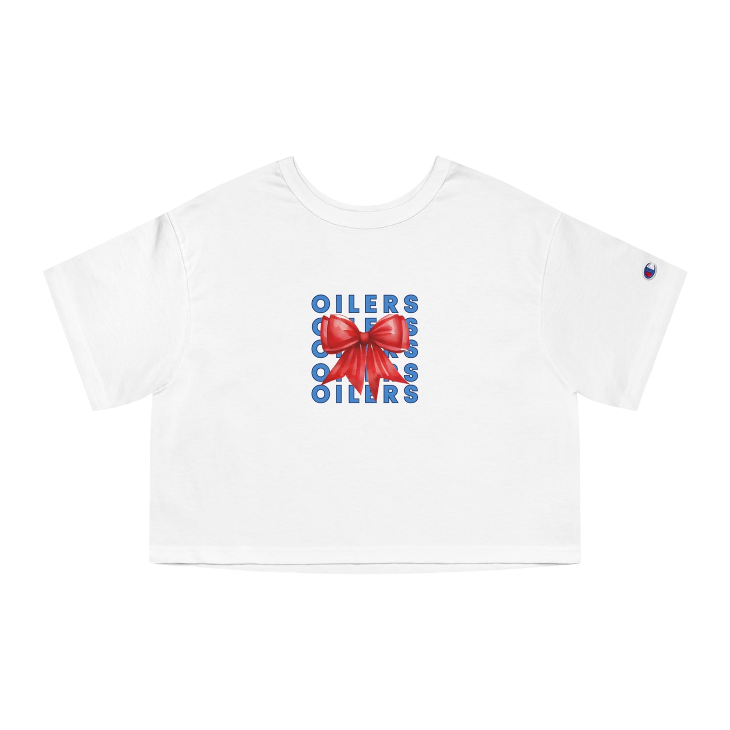Klein Oilers Cropped Adult T-Shirt with Bow Design