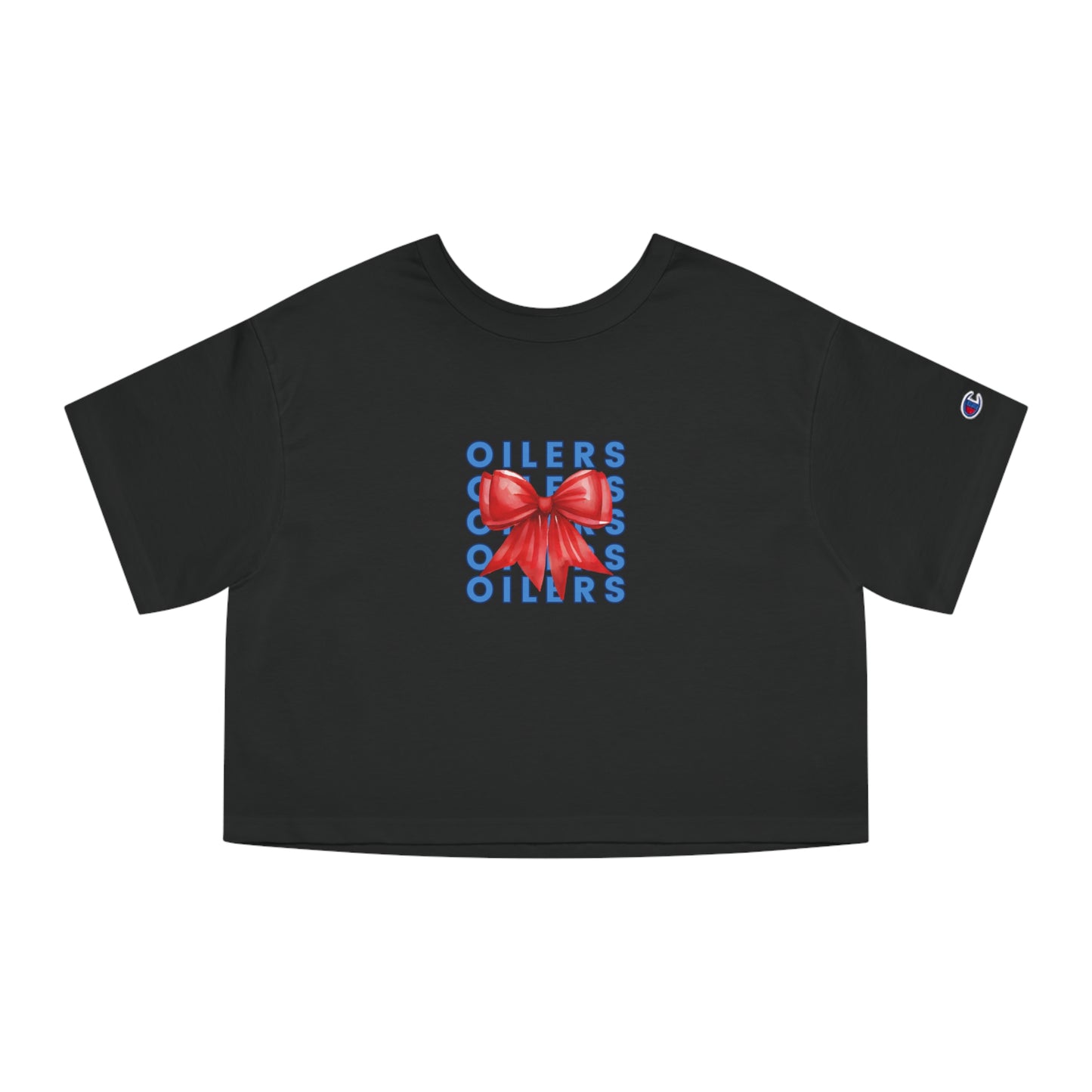 Klein Oilers Cropped Adult T-Shirt with Bow Design