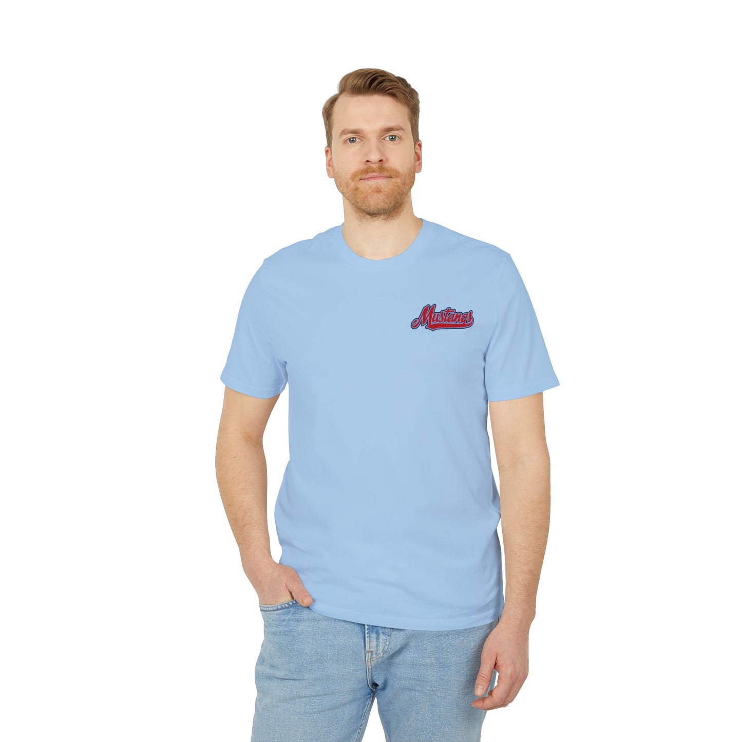 Mustangs Breaking Ball Unisex Baseball Team T-Shirt ~ Cotton